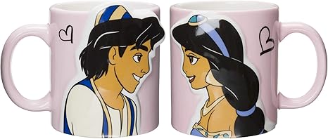 Amazon Co Jp ディズニー アラジン ジャスミン アラジン キス ペア マグカップ 300ml San2577 ホーム キッチン