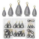Fishing Weights Sinkers Kit, 25pcs Various Bass Casting Weights Drop Shot Sinkers Catfish for Saltwater Freshwater Fishing