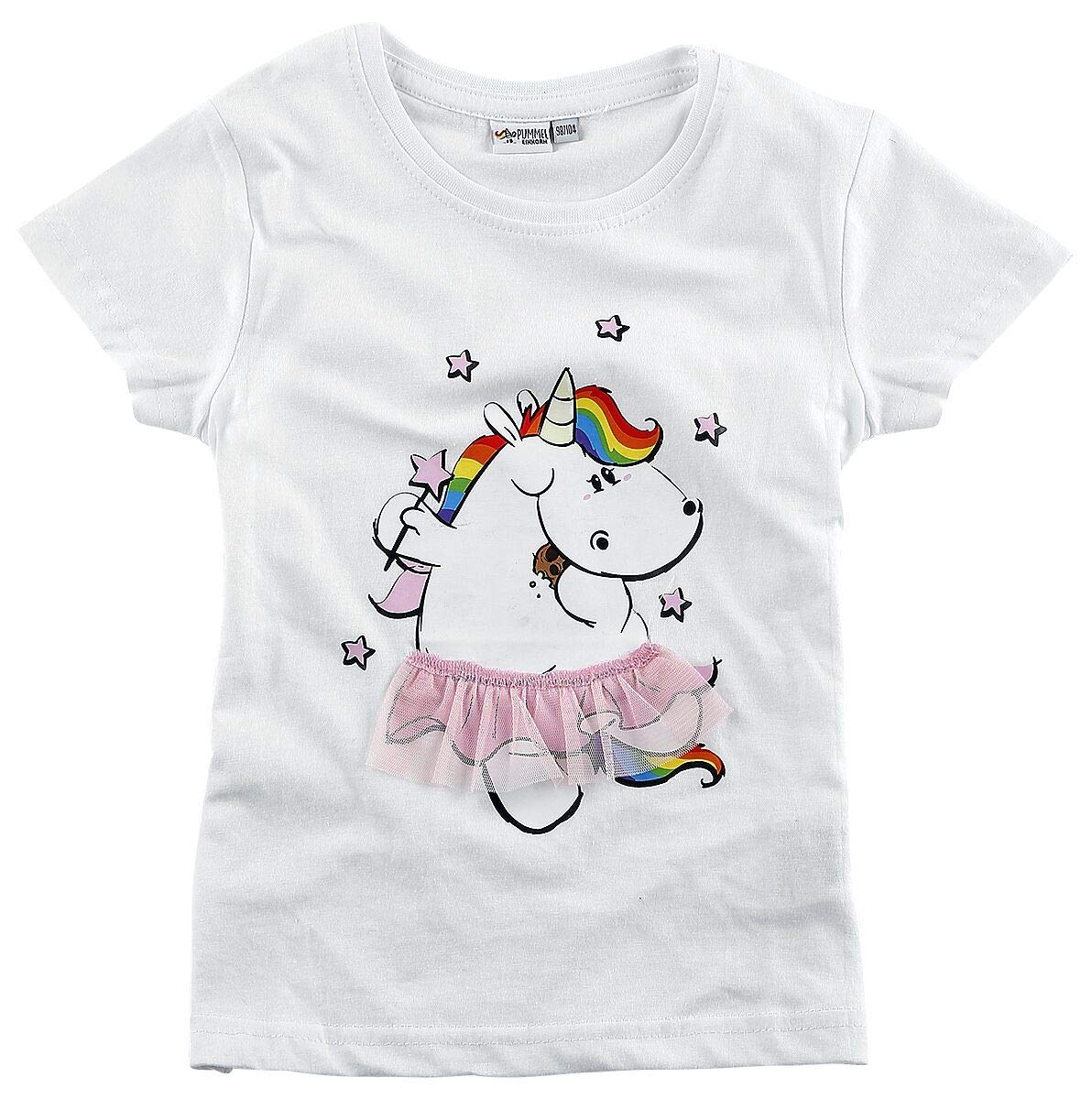 Pummeleinhorn - Shirt Bedruckt mit Tüll-Applikation, Gr. 134/140