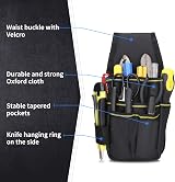 BAIGIO Small Tool Pouch Canvas Belt Bag with Adjustable Strap for DIY view 4