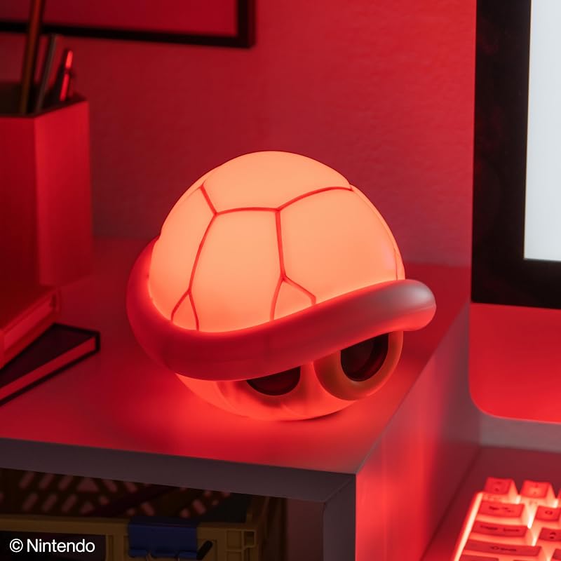 Super Mario Lampe Coquille Rouge avec Sons - Marchandise Nintendo Officielle, Décor Maison Gaming, Lampe Salle de Jeu