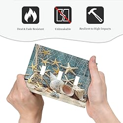 Beach Starfish Shell Sea Snail Blue Wood 3 Gang