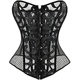 Corset Tops For Women Satin Overbust Lace up Busiter Shapewear Outfit