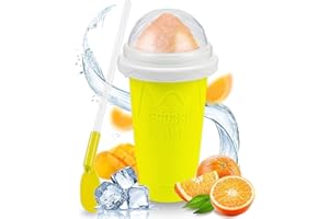 KGKTU Slushy Maker Cup, TIK TOK Magic Quick Frozen Smoothies Cup, Portable Double Layer Slushy Maker Cup, Slushie Machine with Straw and Spoon, Ice Cream Maker for Kids and Family(Green)