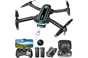 ALORELS Drone with Camera, Drones for Adults and Beginners, 1080P HD FPV Foldable Mini Drones for Kids, with 2 Batteries, Carrying Case, Trajectory Flight, Gravity Control, One-Key Takeoff/Landing, 360° Flip, Toys for Gift