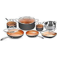 Gotham Steel Pots and Pans Set 12 Piece Cookware Set with Ultra Nonstick Ceramic Coating by Chef Daniel Green, 100% PFOA…