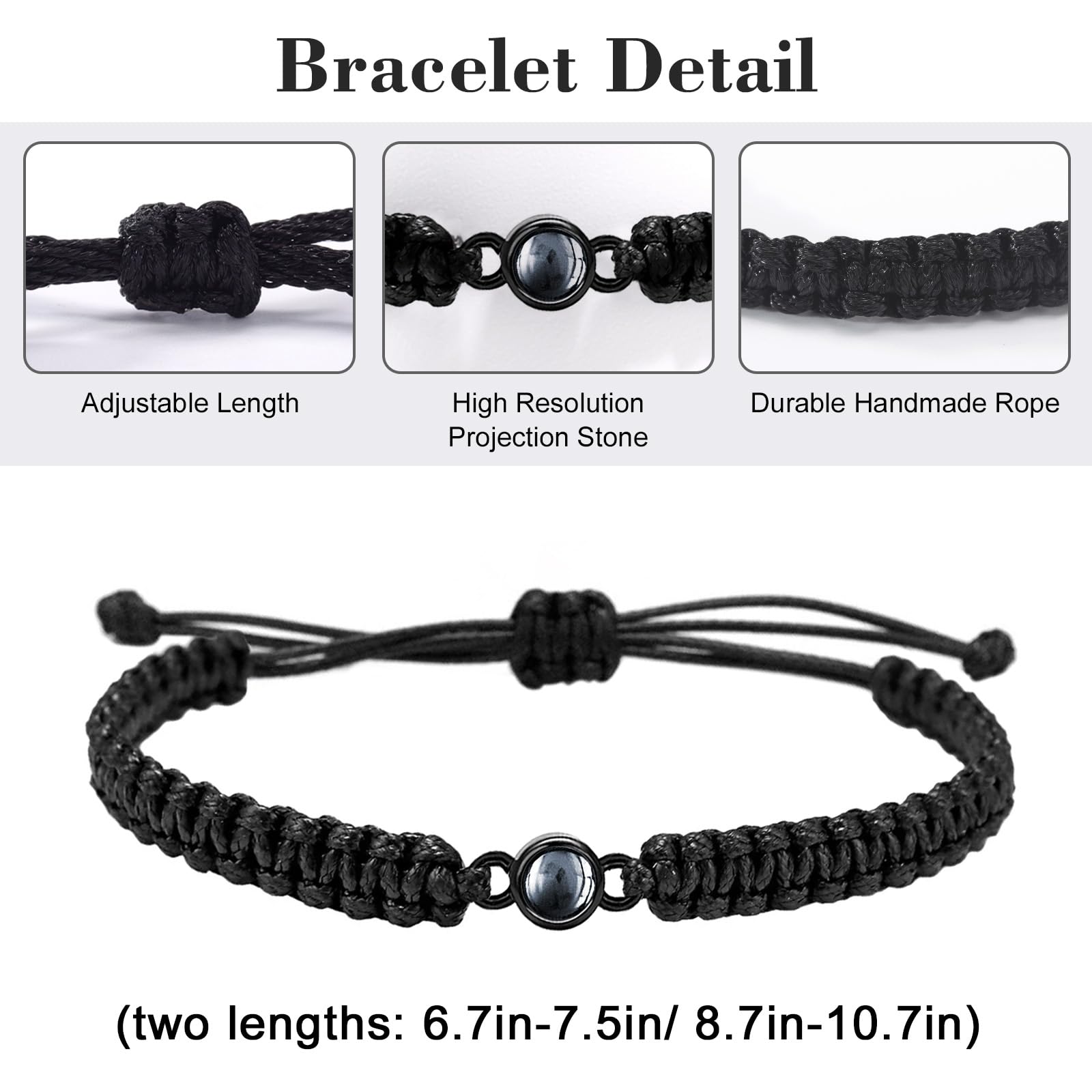 Fincekoom Custom Bracelet with Picture Inside,Projection Picture Bracelet Personalized Photo,Customized Photo Bracelets Gifts Memorial Gifts for Couples/Women/Men