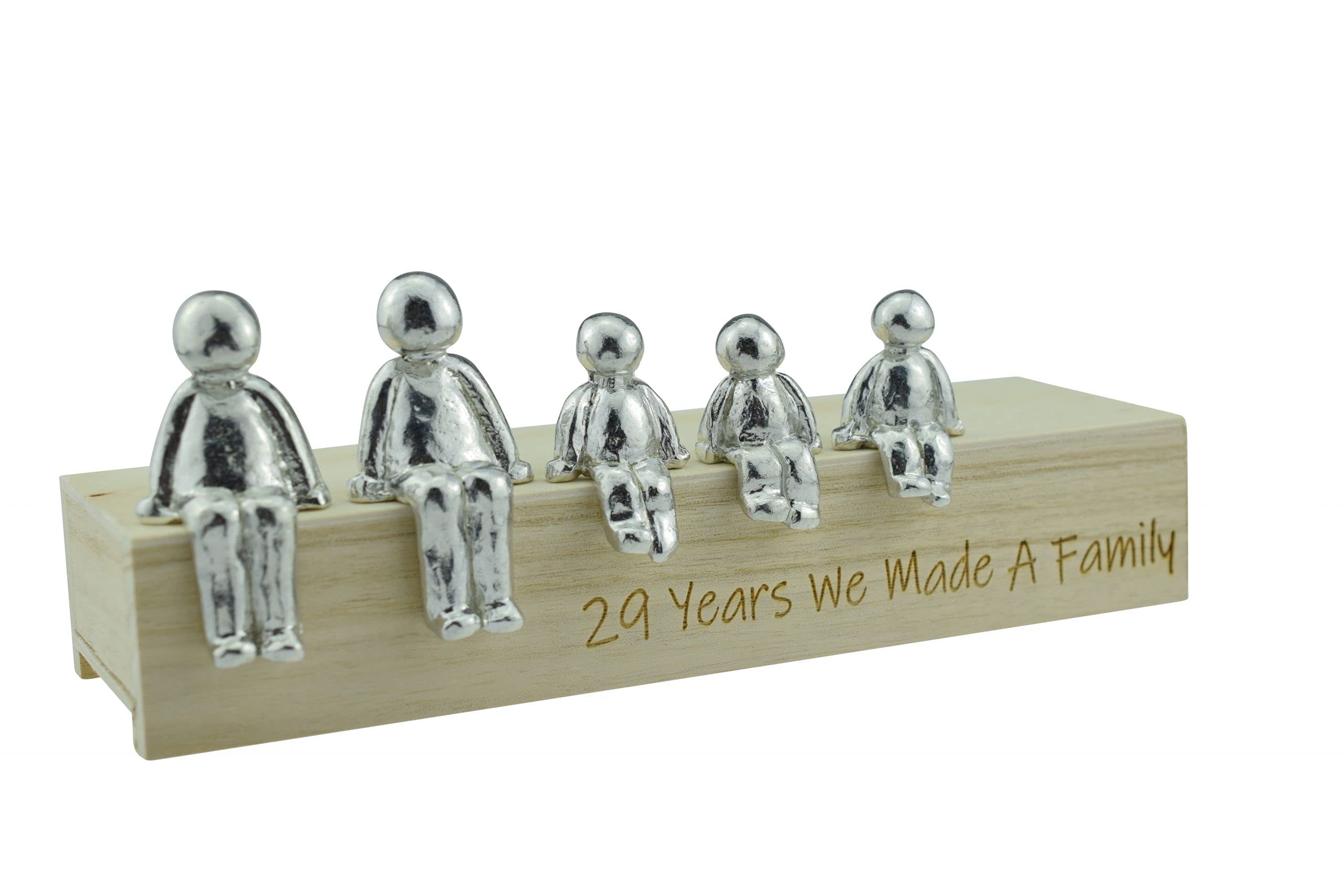 Pirantin 29th Anniversary Idea - 29 Years We Made A Family Metal Ornament - Choose Your Family Combination Box & Woodgrain May Vary(3 Children)