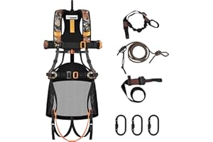 Kalkal Tree Stand Harness, Tree Saddle Safety Harness Hunting for Men, Hunter Safety System Harness with Bridge and Safety Rope