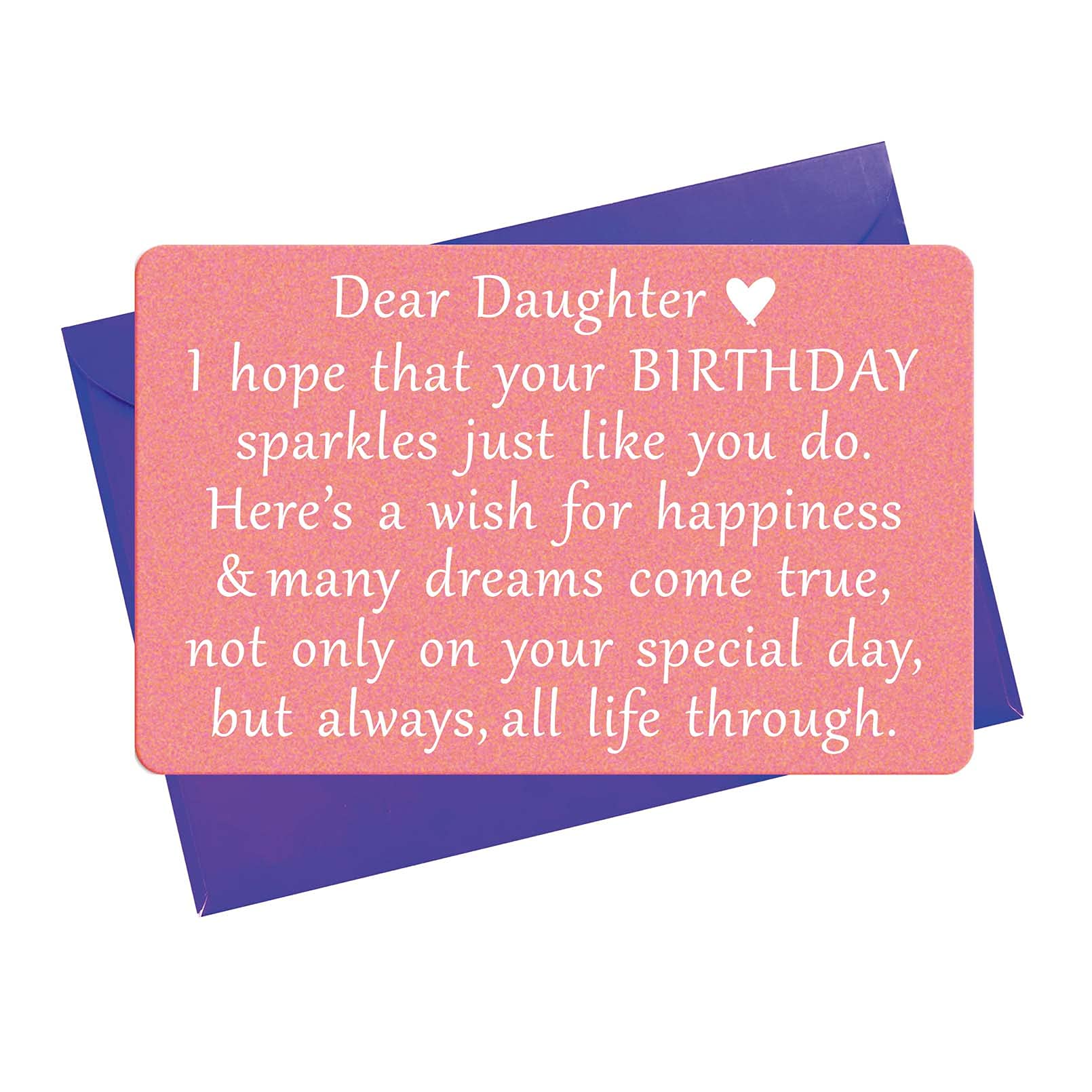 TGCNQ Daughter Birthday Card Daughter Birthday Gift - Engraved Wallet Card, Happy Birthday to Daughter