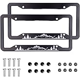 Mountains License Plate Frame 2 Pack Universal US Car Plate Holder Cover Accessories Decor with Screw for Women Man 12.3 x 6.3 Inch