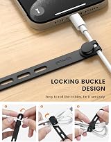 Lamicall 10Pack Silicone Cable Ties Reusable Washable with Lock Buckle view 3