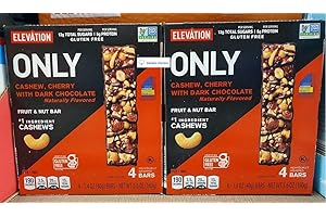 ELEVATION BY MILLVILLE Elevation ONLY Cashew, Cherry with Dark Chocolate Fruit & Nut Bar 5.6oz 160g (2 Boxes)