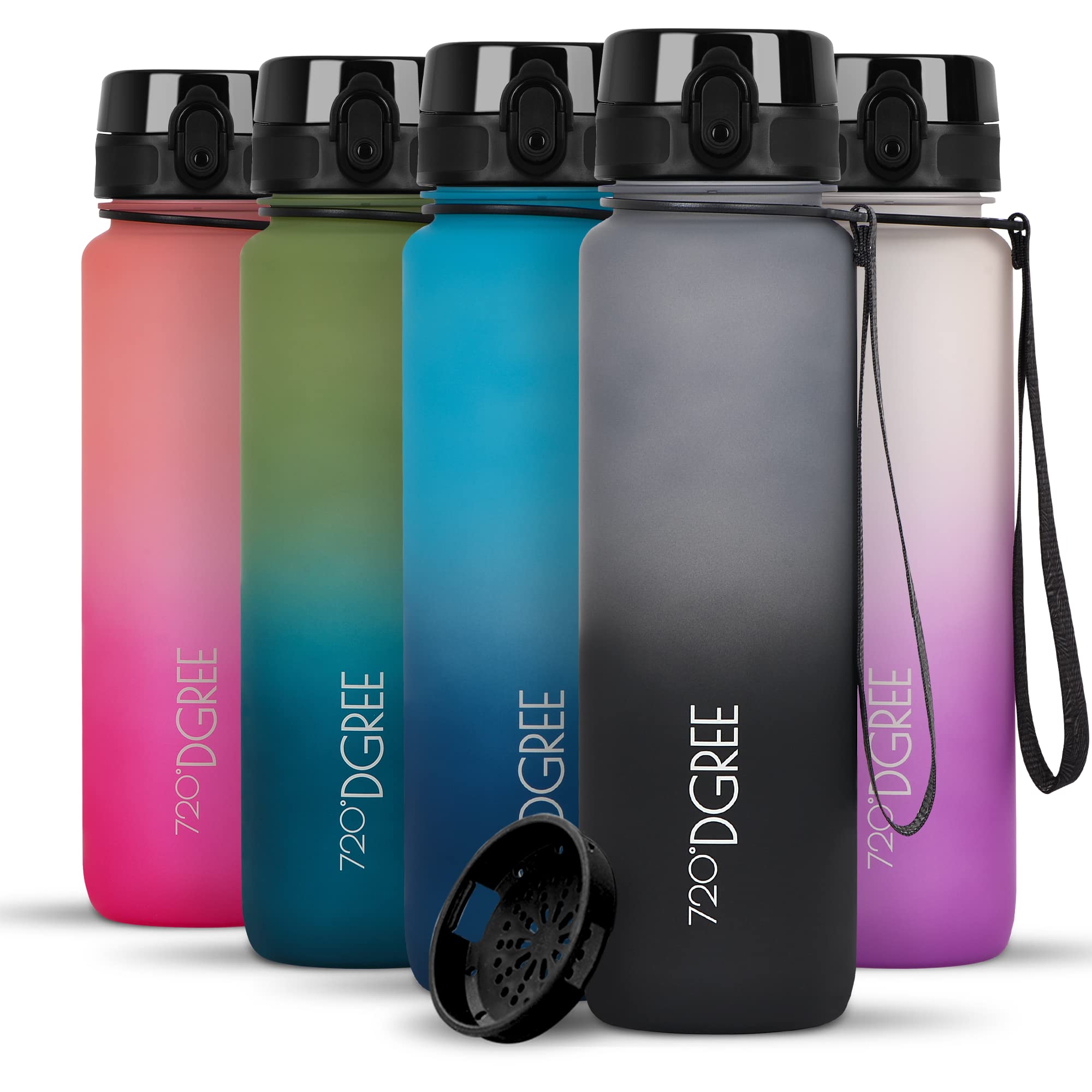 720°DGREE Water Bottle “uberBottle“ +Sieve - 1l Multicolour - BPA-Free Tritan, Leakproof, Reusable Drinking Bottle - Sports Bottle for Gym, Fitness, Kids, Bike, Travel, School, Office — image 1