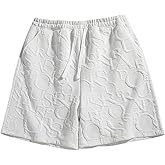 SHENHE Men's Summer Casual Shorts DrawstringTextured Flat Front Lightweight Shorts with Pockets