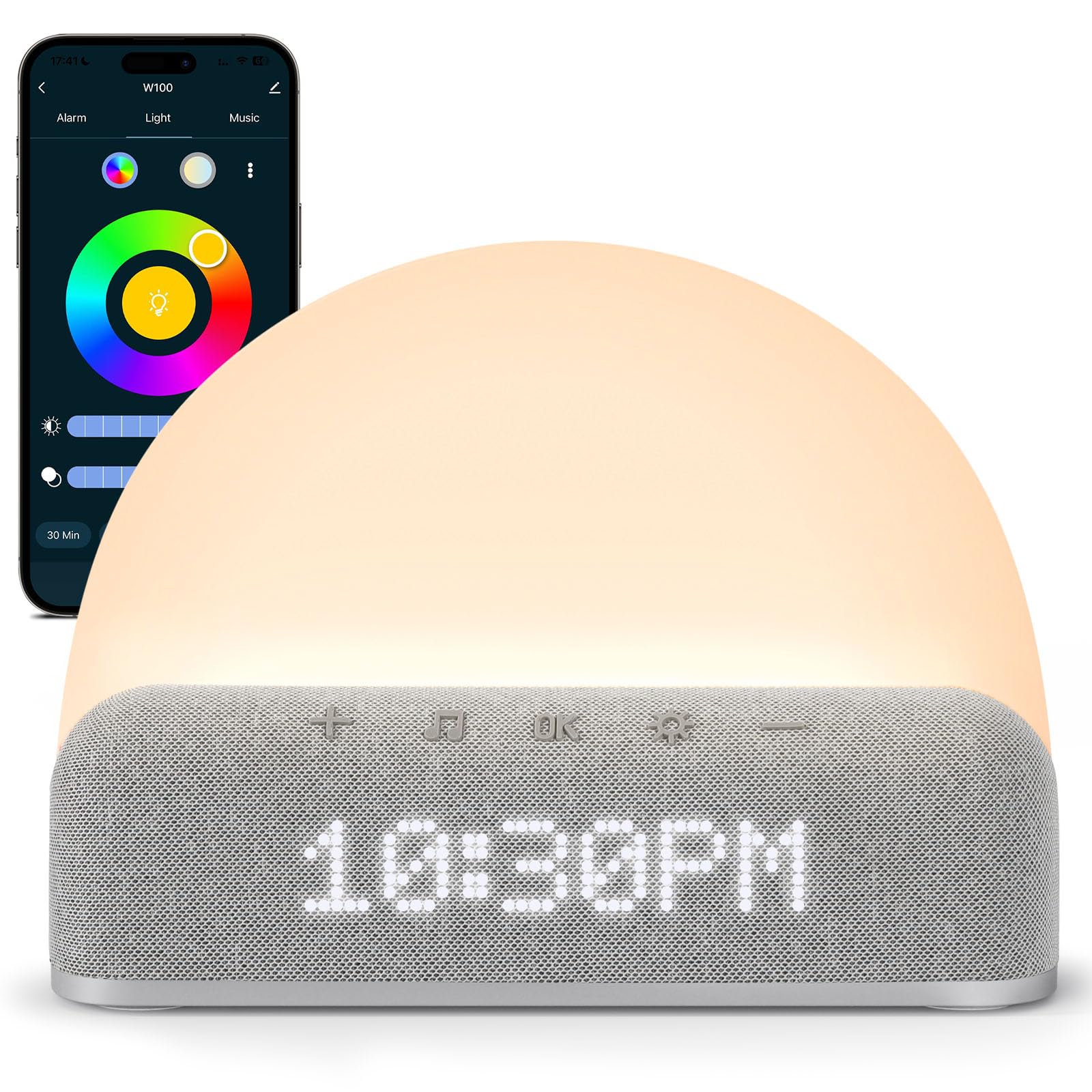 Photo 1 of I·CODE Smart White Noise Sound Machine, Sunrise Alarm Clock APP Control,Custom Sleep Routines, Dimmable Touch Light, Deep Sleep, Gentle Alarm