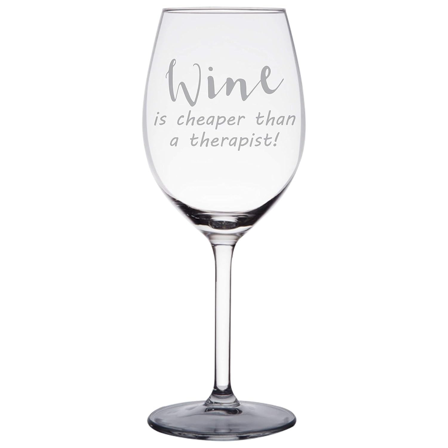 Amazon Com Personalized Wine Is Cheaper Than A Therapist Funny Novelty Wine Glass Engraved Wine Glass With Stem Christmas Gift For Girlfriend Best Friend Sister Aunt Wg11 Handmade