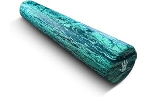 SENSORY4U Soft Density Foam Roller 36" x 6" – Low Density Physical Therapy Roller for Exercise, Pilates, Yoga, Gentle Massage & Muscle Recovery – Green Marbled Round