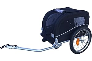 BOOYAH STROLLERS Small Pet Dog and Bike Bicycle Trailer (Black)