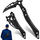 Dragon Creek Folding Sickle Knife - with Bag Quick Release Black | Foldable Scythe Tool Tactical Survival