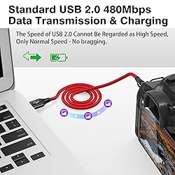 AGVEE 2 Pack 6ft Mini USB Cable, Braided Durable