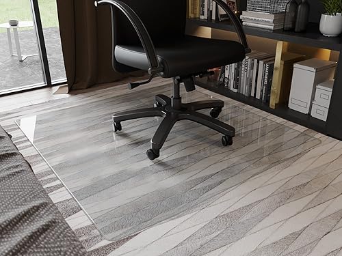 Glsland Office Chair Mat 46 X 55 Premium Tempered Glass Computer Desk Mats Hard Protect Floor Easy Glide Swivel Chairs Used On Carpet In Home And Office Rectangle Heavy Duty - View #5