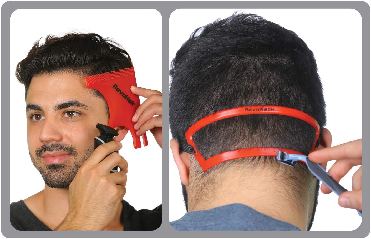 RevoHair & RevoNeck Haircut Tools Hairline Shaping and Neck Hair Shaving Template Set For