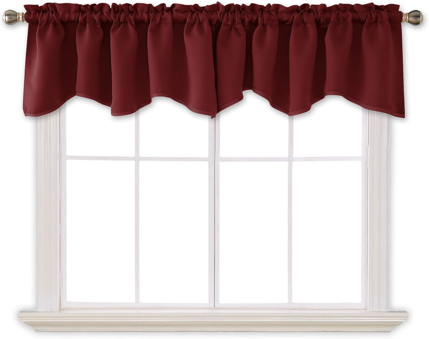 Deconovo Volants für Gardinenstangen, blickdicht, kurze Vorhänge