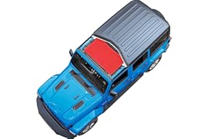 Coverspec JT JL Top Sun Shade Roof Compatible with Jeep Wrangler and Gladiator 2 or 4 Door 2018 to 2023 Sunshade Sunroof Blocks UV Wind Noise Cherry Red Mesh for Front