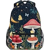 Kcldeci Kids Backpack for Girls Boys Mushroon Butterfly School Backpack Travel Toddler School Bag Backpacks Student Kids School Bags