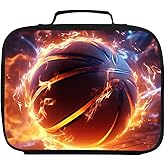 AnySmic Basketball Lunch Box for Boys Girls, Double Insulated Lunch Bag for Kids at Primary Elementary School, 600D Polyester, Leak Resistant, Zipper Closure, Lightweight, Fits Most Bento Boxes