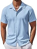 COOFANDY Mens Beach Shirts Short Sleeve Casual