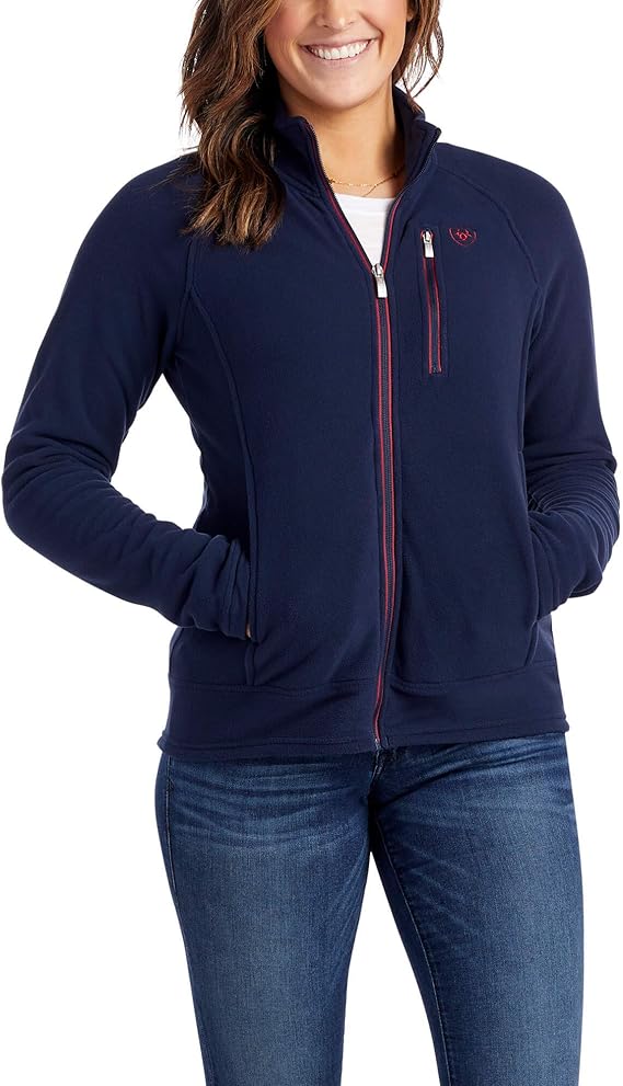 ARIAT Womens Basis 2.0 Full Zip Warm Fleece Coat Jacket Black Thick