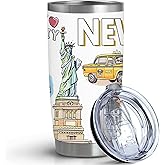 Pininerr City Tumbler for City Lover,20oz Double Wall Vacuum Insulated Stainless Steel Coffee Cups (New york)