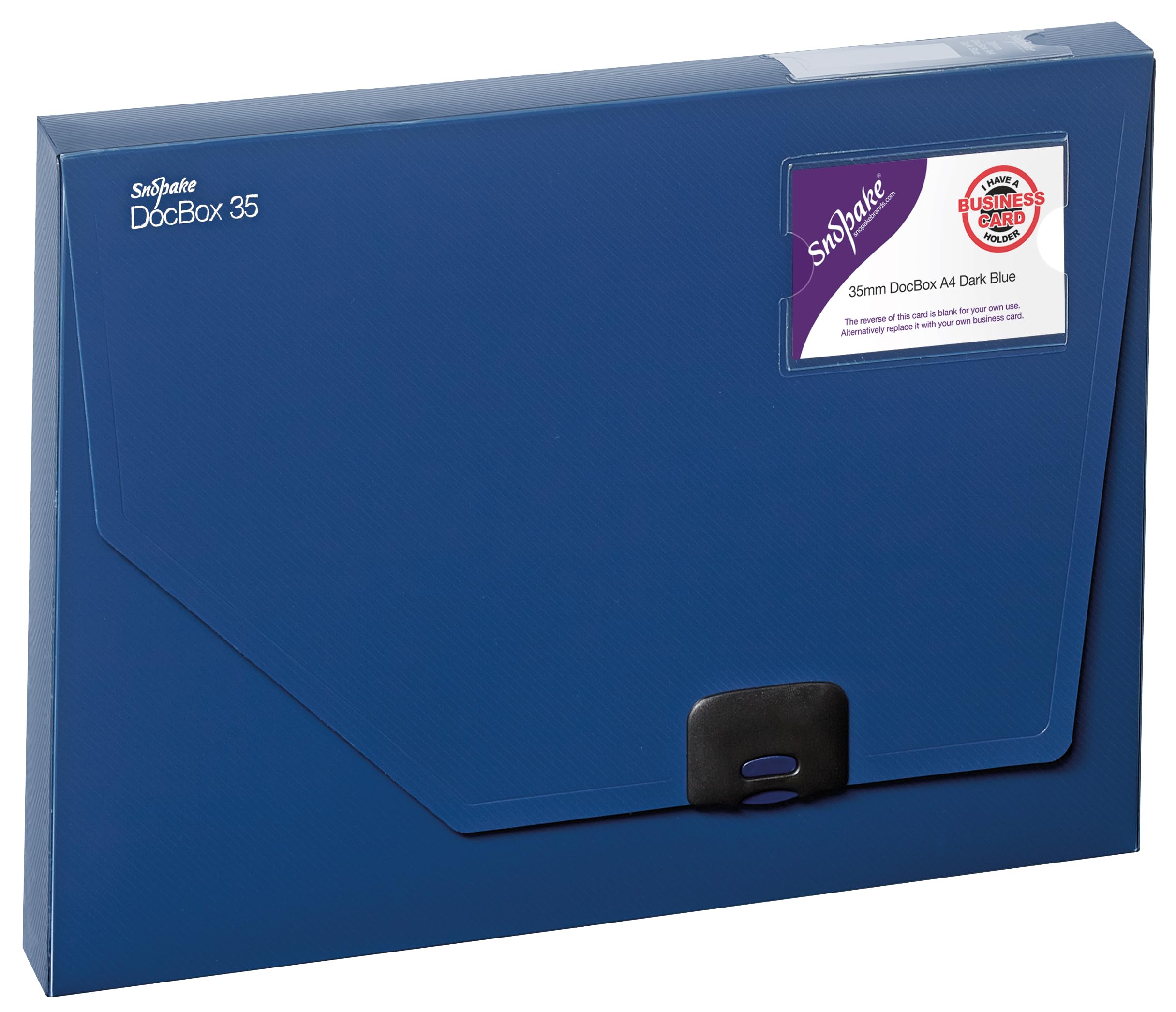 Snopake A4 DocBox Dark Blue 35mm Box File with Push Lock [Pack of 1] Ref: 12858 — image 1