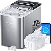 GoveeLife Smart Countertop Ice Makers, Portable Ice Maker Machine with Self-Cleaning, 6 Mins 9 Bullet Ice, 26lbs/24Hrs, Voice Remote for Home Kitchen Party Camping, with Ice Scoop Stainless Silver
