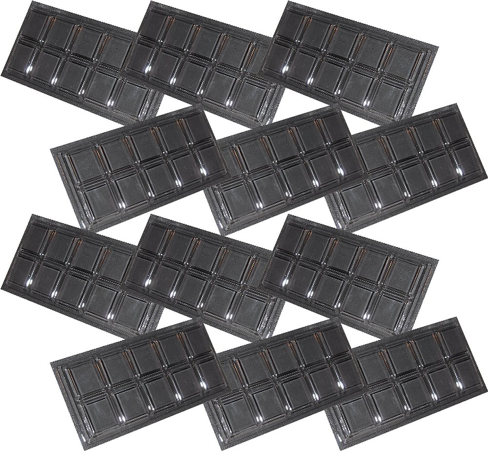 12 Transparent Plastic Chocolate bar Moulds Plain
