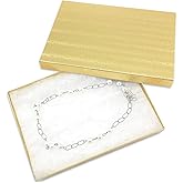 TheDisplayGuys - 25-Pack #53 Kraft Paper Cardboard Gift Boxes/Jewelry Cases w. Cotton Padding & Lid - Gold Foil - (5.4" x 3.9" x 1.0")