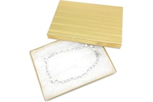 THEDISPLAYGUYS FOR YOUR MODERN LIVING TheDisplayGuys - 25-Pack #53 Kraft Paper Cardboard Gift Boxes/Jewelry Cases w. Cotton Padding & Lid - Gold Foil - (5.4" x 3.9" x 1.0")