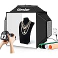 Glendan Upgrade Professional Portable Photo Studio Light Box with 1222 LED Lights, 20"x20" Soft Box, 4 Color PVC Backdrops for Jewelry and Product Photography