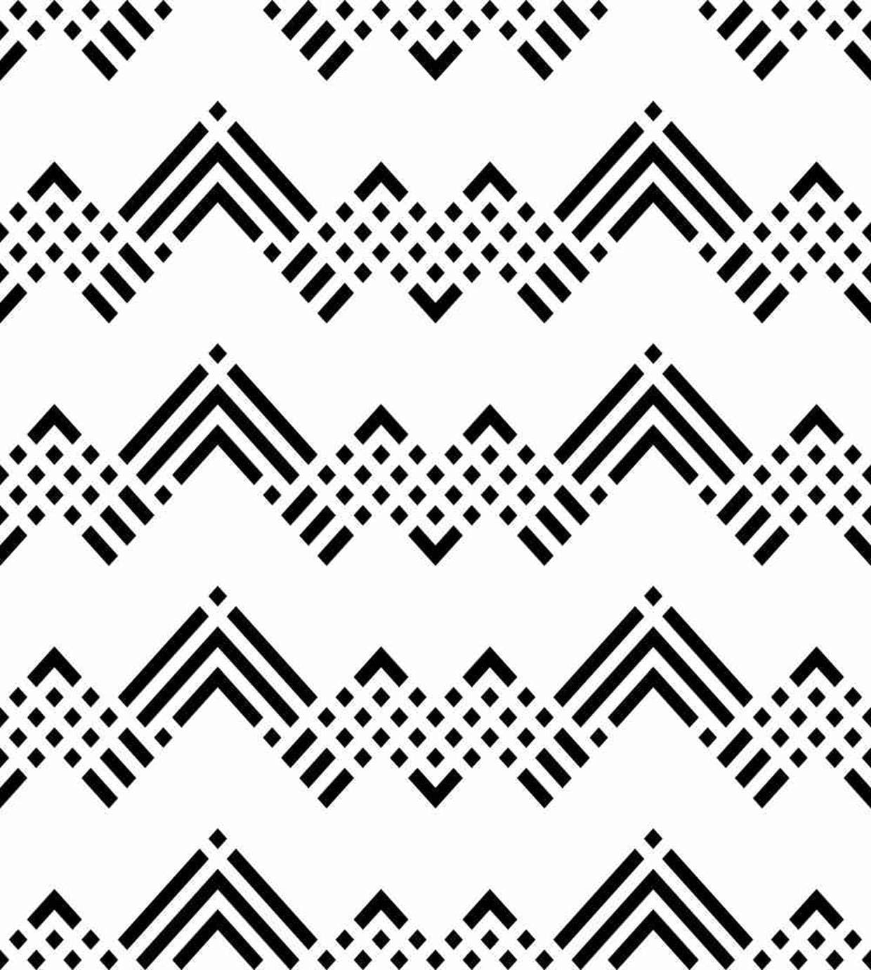 Zomike Poster Wall Art Chevrons Zigzag Tribal Ethnical Folk Tribe Motif Ancient Mosaic Digital Art Prints Artwork Unframed Modern Home Decor for Living Dining Dorms Office 24 X 36 Inches