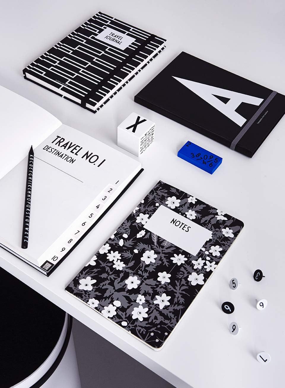 Design Letters Personalised Black Notebook (A-Z), A5 - Image 3