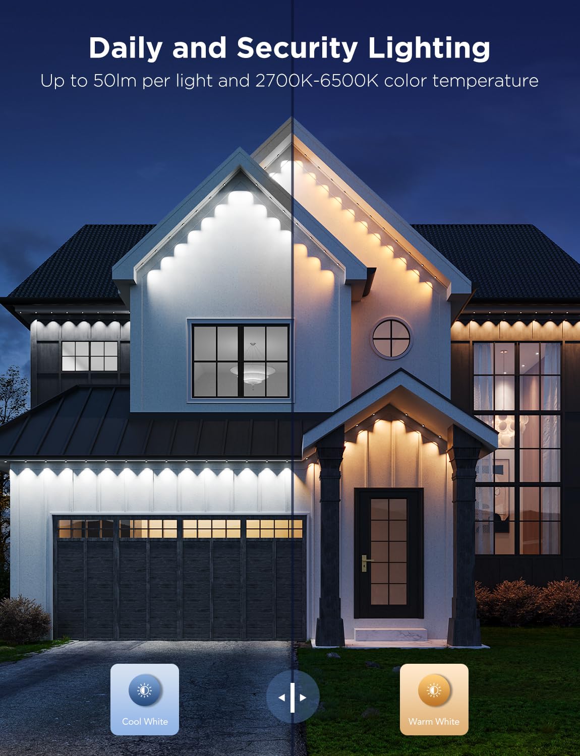 Smart 200FT Permanent Outdoor Lights, RGB LED Lights Outside With