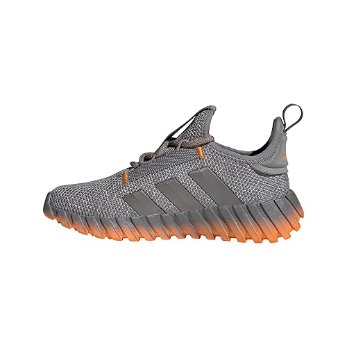 adidas Kaptir Flow Sneaker, Grey/Iron Metallic/Crew Orange, 6 US Unisex Big Kid