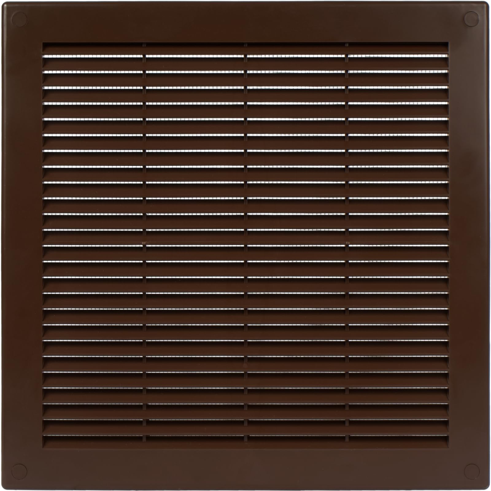 Vent Systems 300 x 300 mm / 12'' x 12'' Inch Brown Soffit Vent Cover - Flat Square Air Vent Louver - Grille Cover - Built-in Insect Screen - HVAC Vents for Bathroom, Home Office, Kitchen