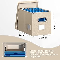 DYWMM Hanging File Box with Lid, Set of 4 Filing