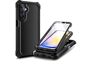 WDHD Compatible with Samsung Galaxy A35-5G Phone Case Black | Slim Stylish Full-Body Protective Shockproof Rugged Bumper Cover with Built-in Screen Protector