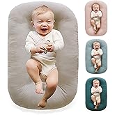 Vicorise Baby Lounger 0-24 Months 100% Cotton-Snuggle Cozy Me Lounger,Soft & Breathable Baby Lounger for Newborn Play Mat,Infant Babies Essentials Gifts,Apricot(Lounger Cover Included)