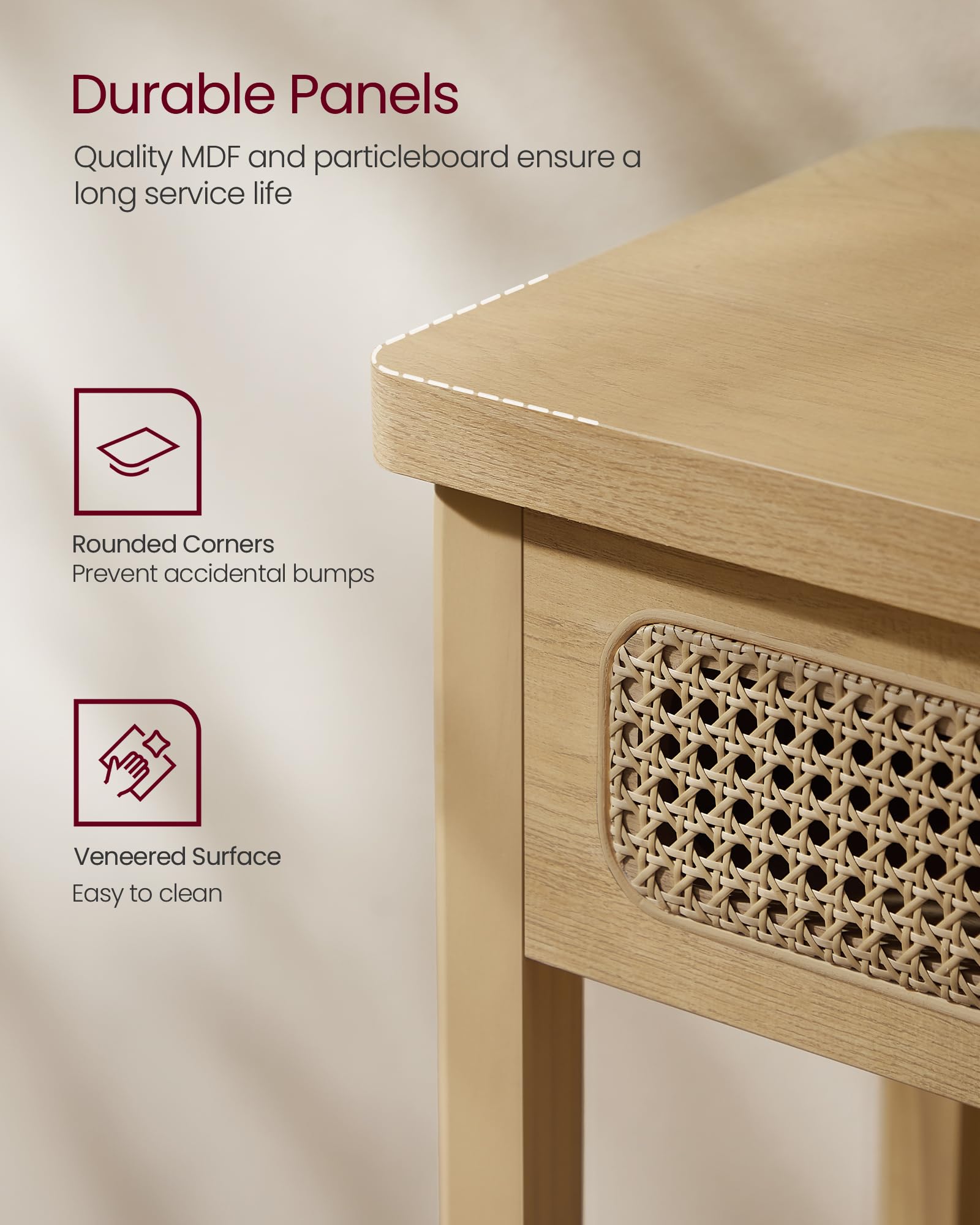 VASAGLE Console Table, Beige ULNT016Y57