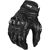 ILM Air Flow Leather Motorcycle Gloves Touchscreen for Men and Women Model-GRC01 (L, Black)